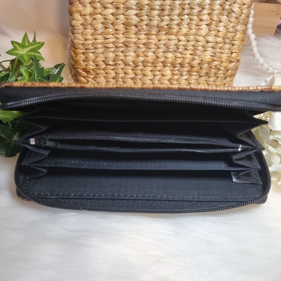 Eco woven Rattan Handmade Mix Geometric Long Women Wallet (Natural Rattan) - Picture 7 of 8